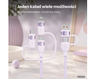 USAMS Kabel 2xUSB-C/USB/Micro-USB/Lightning 6w1 1,2m 100W fiolet - 1568997 - zdjęcie 2